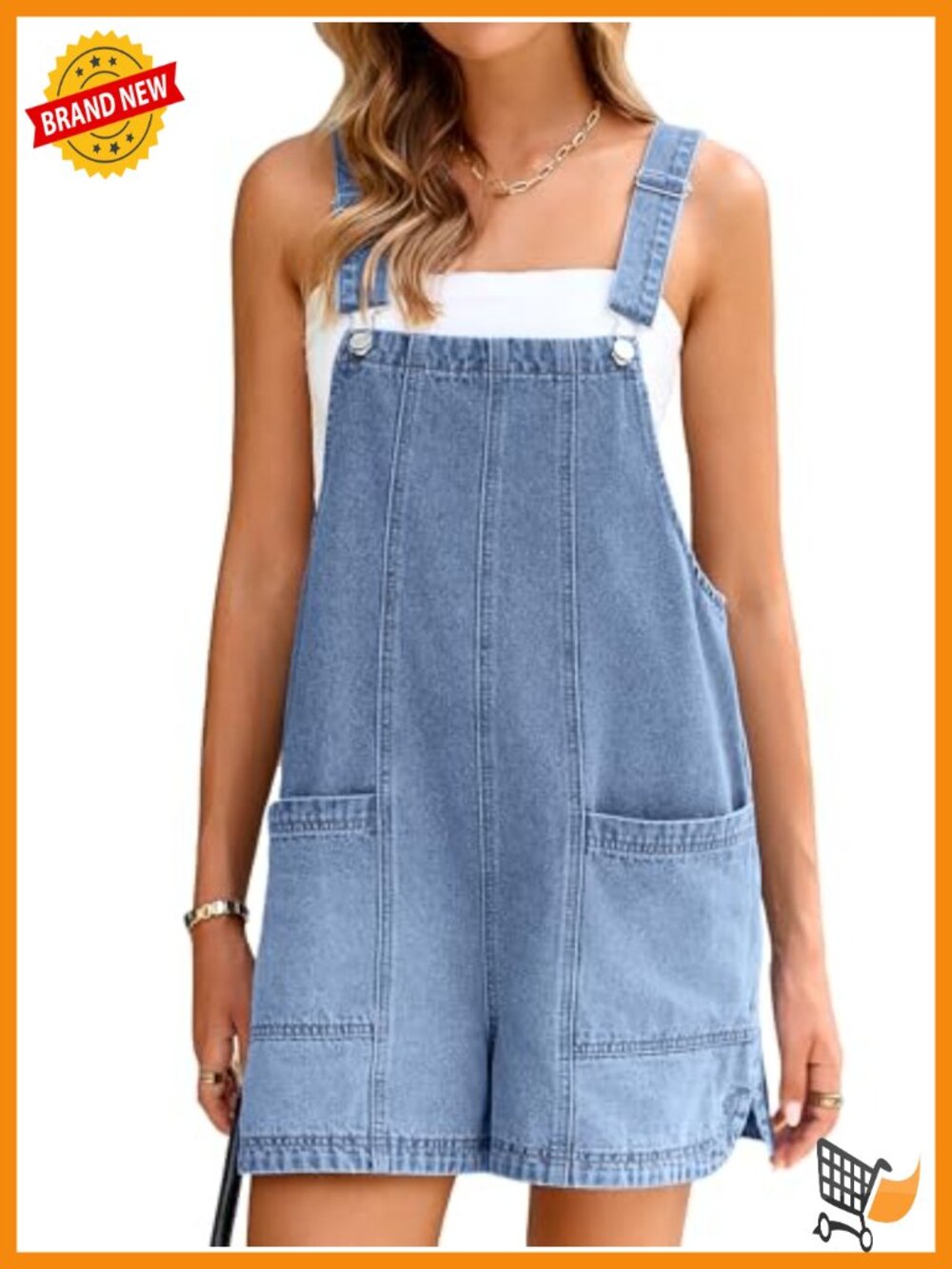 Denim Overalls Romper Casual Loose Fit Adjustable Straps Summer Outfits